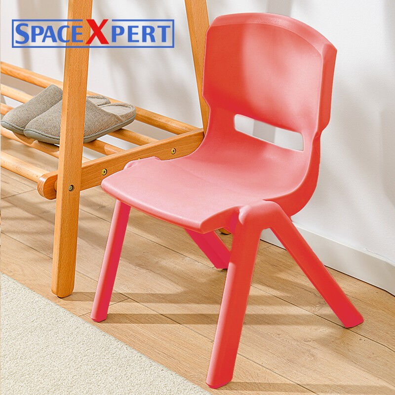 SPACEXPERT儿童靠背椅塑料小凳子红色简易餐椅防滑椅子浴室换鞋凳