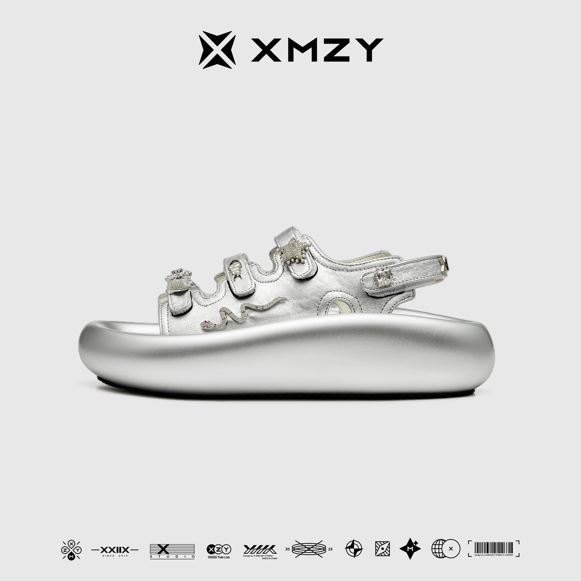 【蛇年限定款“万金”】XMZY2025夏新款原创设计感时尚厚底凉鞋女