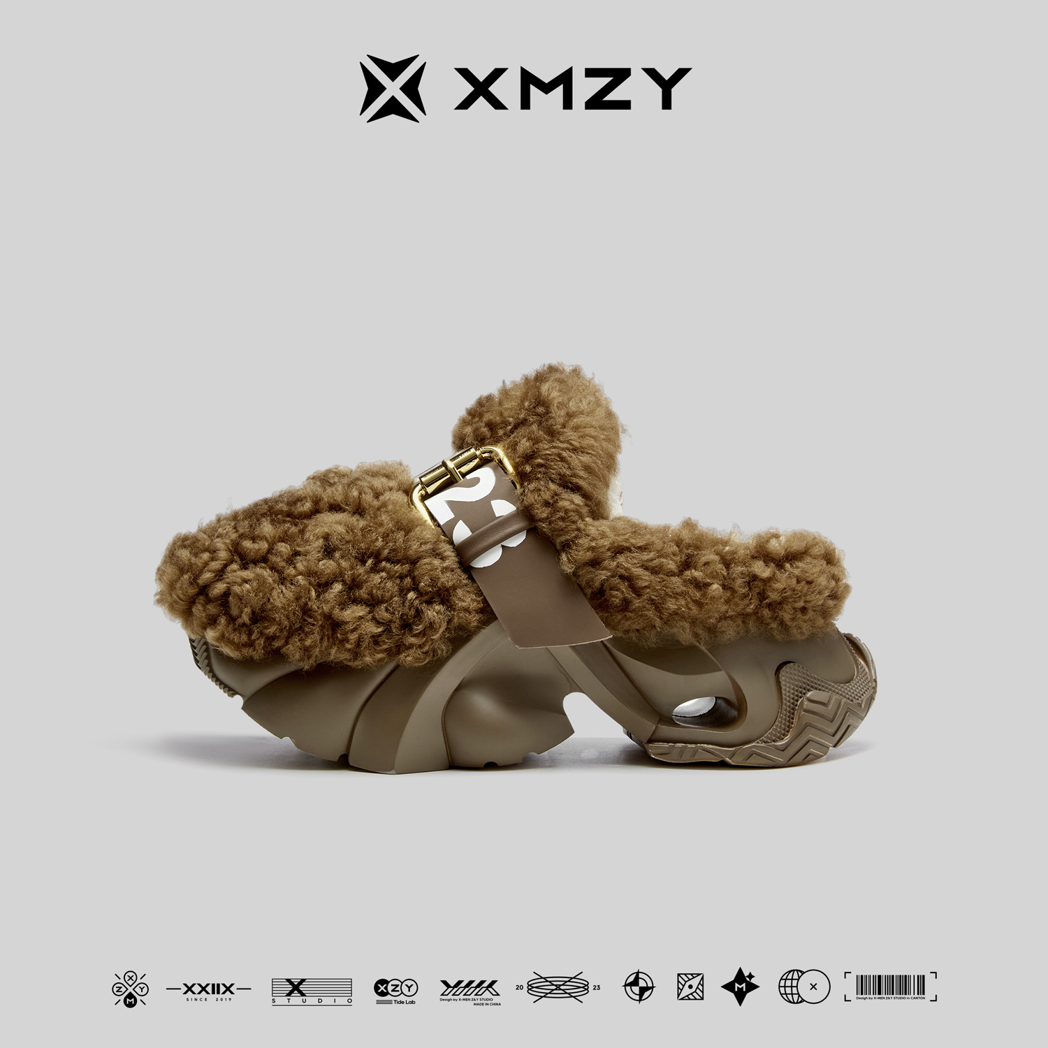 XMZY首发原创设计时尚羊毛包头拖