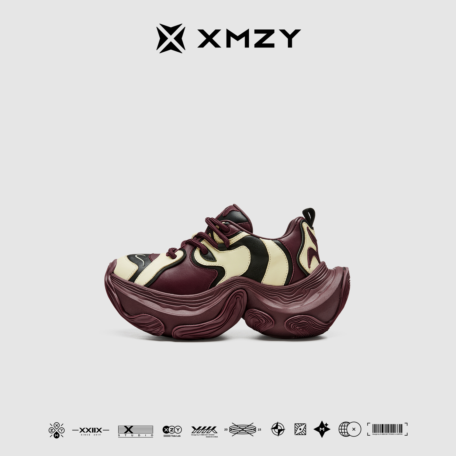 【京韵】XMZY2025早春新款原创国潮脸谱撞色设计厚底增高老爹鞋女