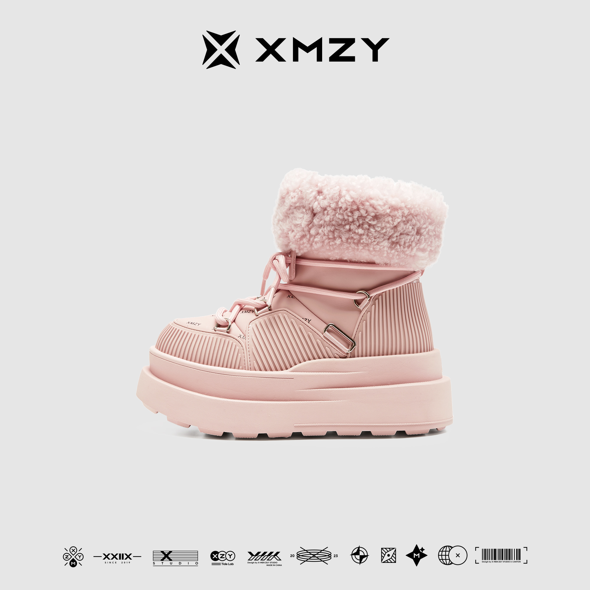 【冬眠熊】XMZY2025冬季新款原创时尚纯羊毛保暖防滑厚底雪地靴女