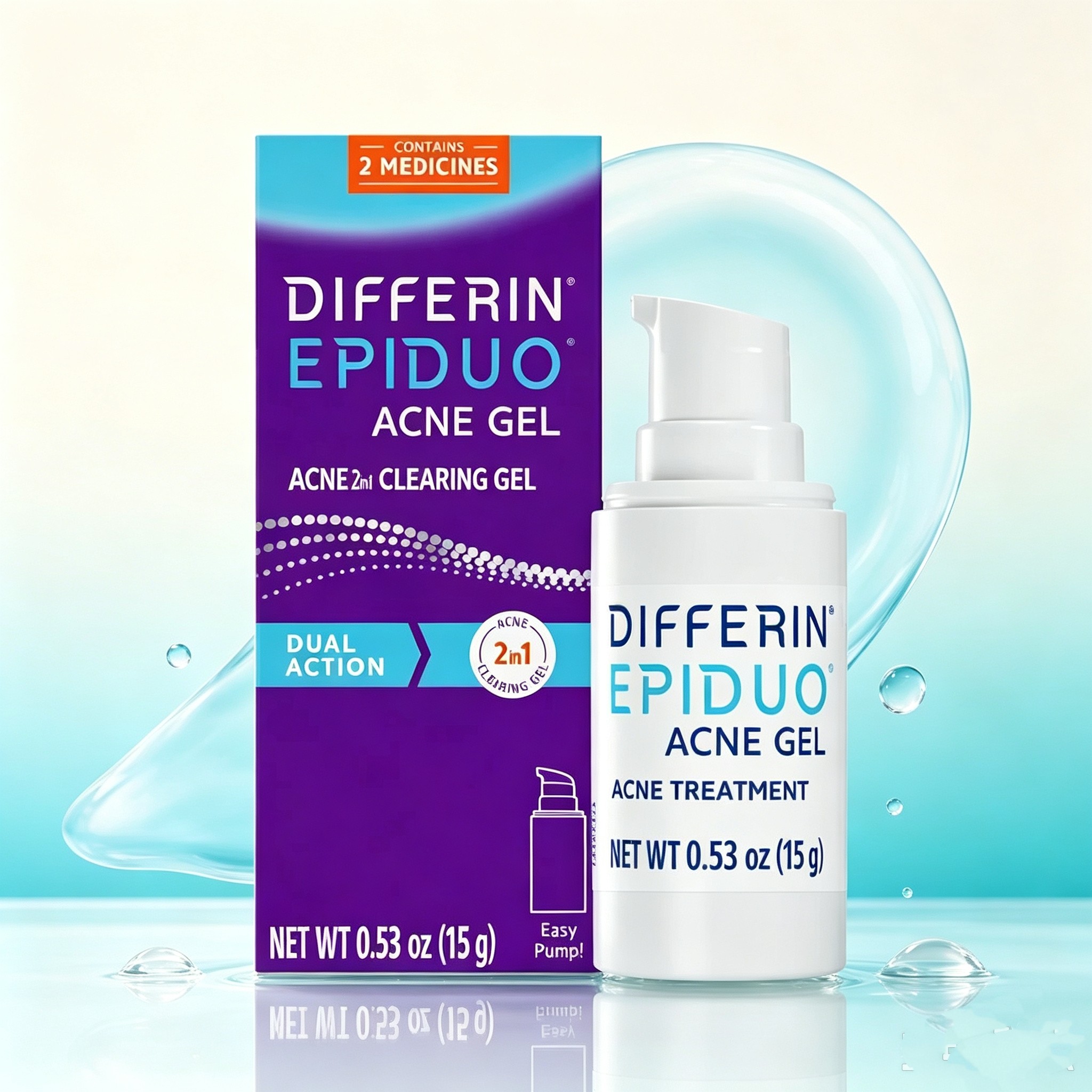 美国直邮Differin Epiduo达芙文双效去痘凝胶淡化痘闭口痤疮
