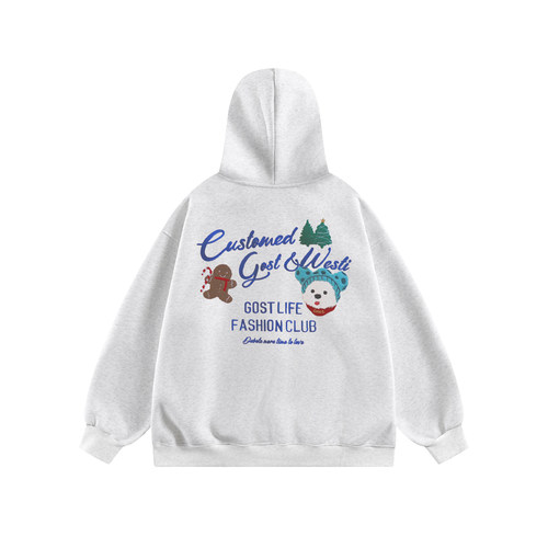 GOST姜饼人与狗狗开衫连帽卫衣