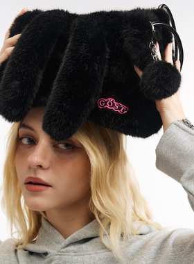 GOST可可爱爱戴蒙兔兔耳朵毛绒绒包包