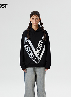 GOST 23 AW “BASIC”大别针重磅连帽卫衣加绒情侣男女外套春秋潮