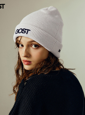 GOST 23AW 立体绣花logo针织粗棒针毛线帽冬情侣男女美式复古潮