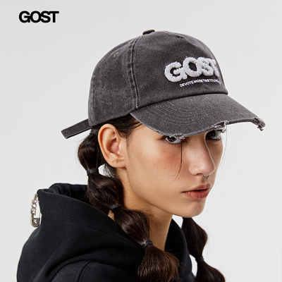 GOST 23 AW 字母logo水洗牛仔棒球帽子嘻哈运动鸭舌帽情侣男女潮