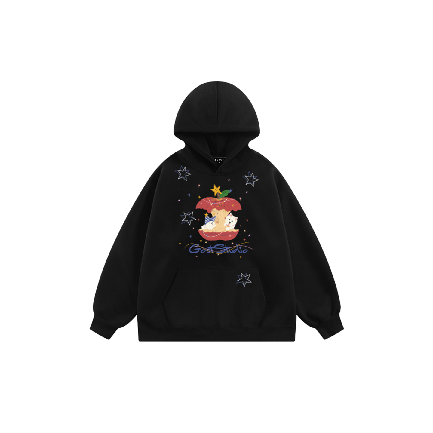 GOST苹果狗狗加绒连帽卫衣