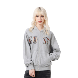 GOST 原创设计趣味发泡印花拉链卫衣高街情侣开衫外套上衣