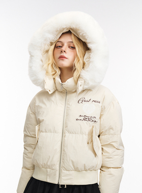 GOST短款毛领棉服冬季面包服棉衣外套