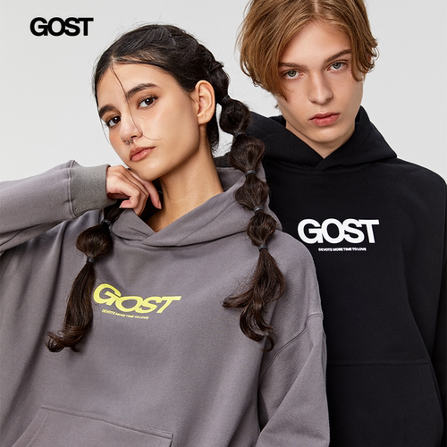GOST 23 AW “BASIC”重磅连帽加绒圆领套头卫衣潮流外套秋冬款