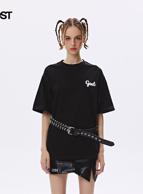 GOST2023SS 基础Logo短袖纯棉宽松半袖t恤休闲男女情侣打底短袖