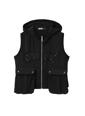 GOST贴布绣兔耳朵马甲 复古质感可爱俏皮趣味纯棉马甲