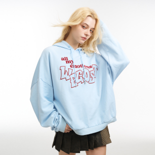 GOST字母贴布绣宽松连帽卫衣外套潮牌上衣