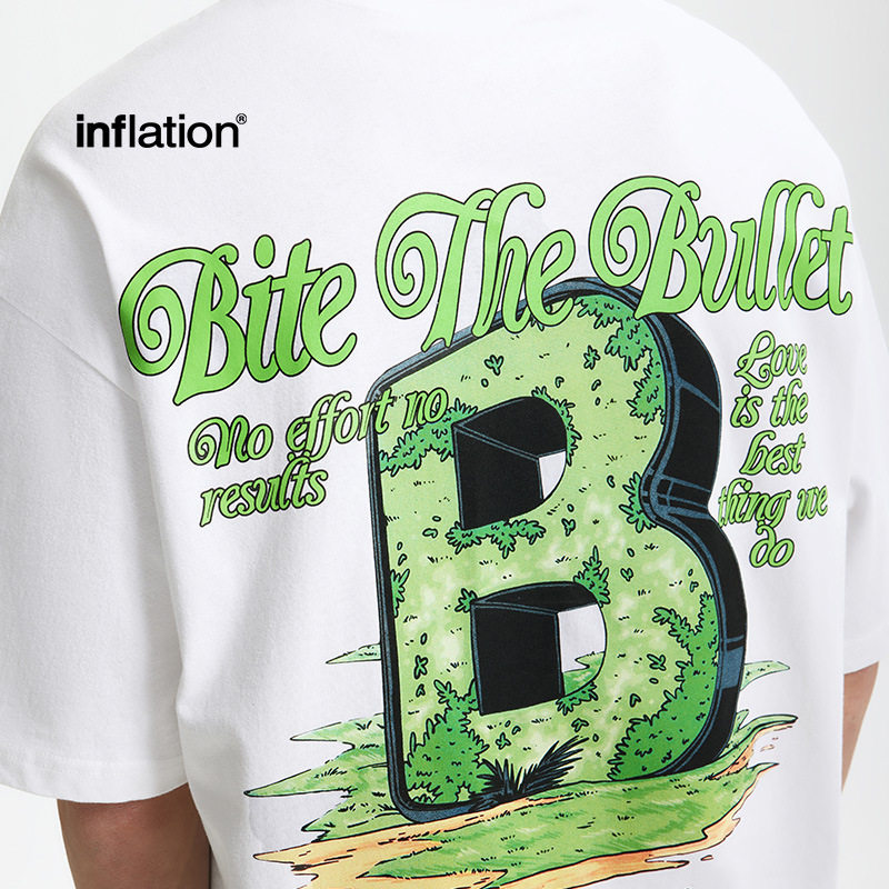 美式个性字母B印花T恤2025春夏新品街头宽松休闲短袖男