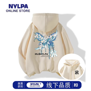 NYLPA蝴蝶连帽卫衣男女款2025秋冬季高级感美式高街潮流百搭外套