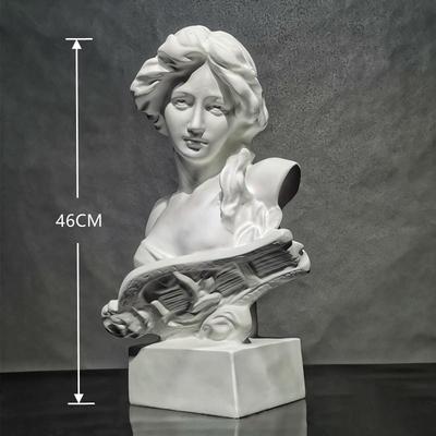 琴女树脂雕像样板间简约酒柜石膏头像软装饰艺术品办公室摆件大号