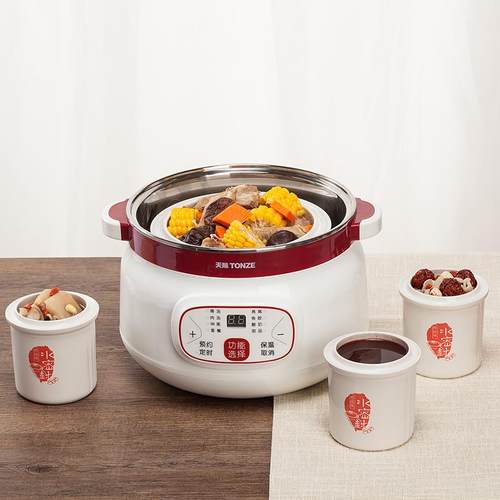 天际不锈钢电炖炖锅陶瓷全自动煲汤煮粥家用智能隔水炖盅燕窝3人4