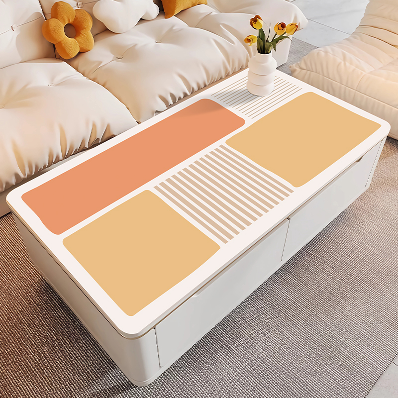 奶油风茶几桌垫桌布轻奢高级感防水防油防烫pvc餐桌垫子餐桌桌布