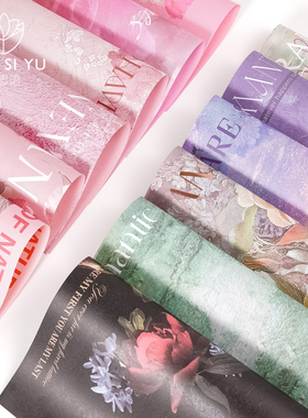 油画氛围风鲜花束包装纸艺术纸礼品礼物手工diy花店花艺资材材料