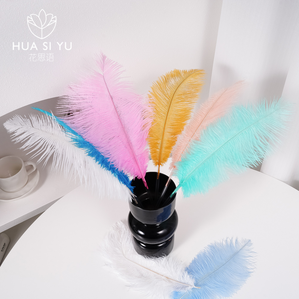 花艺装饰搭配羽毛鸵鸟手工DIY