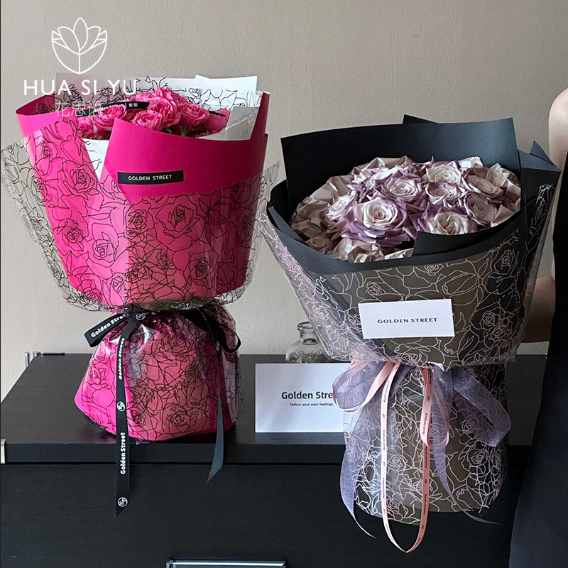 千里玫瑰透明防水OPP花束包装纸