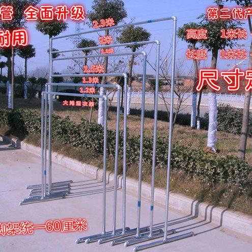 铁质管子落地卧室内单杠晒衣架单杆式阳台家用加厚镀锌刚管晾衣架