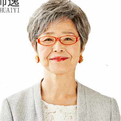 中老年花白色假发女真人发奶奶姥姥妈妈70岁增加发量短发型发套