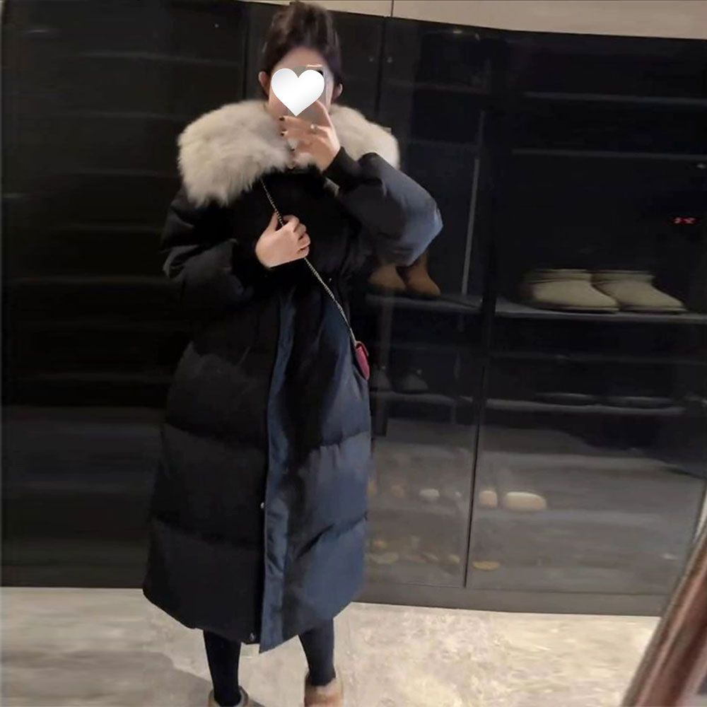 仿皮草大毛领棉服女长款2