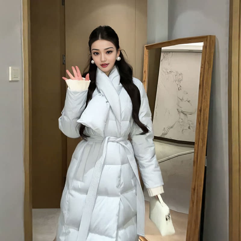 小众长款过膝仿皮草外套