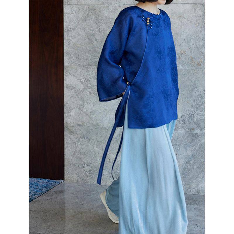 长袖女2024年新款爆款新中式国风衬衫设计感小众高级感初秋季套装