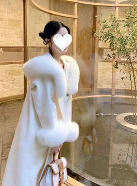 小香风毛领呢子大衣秋季