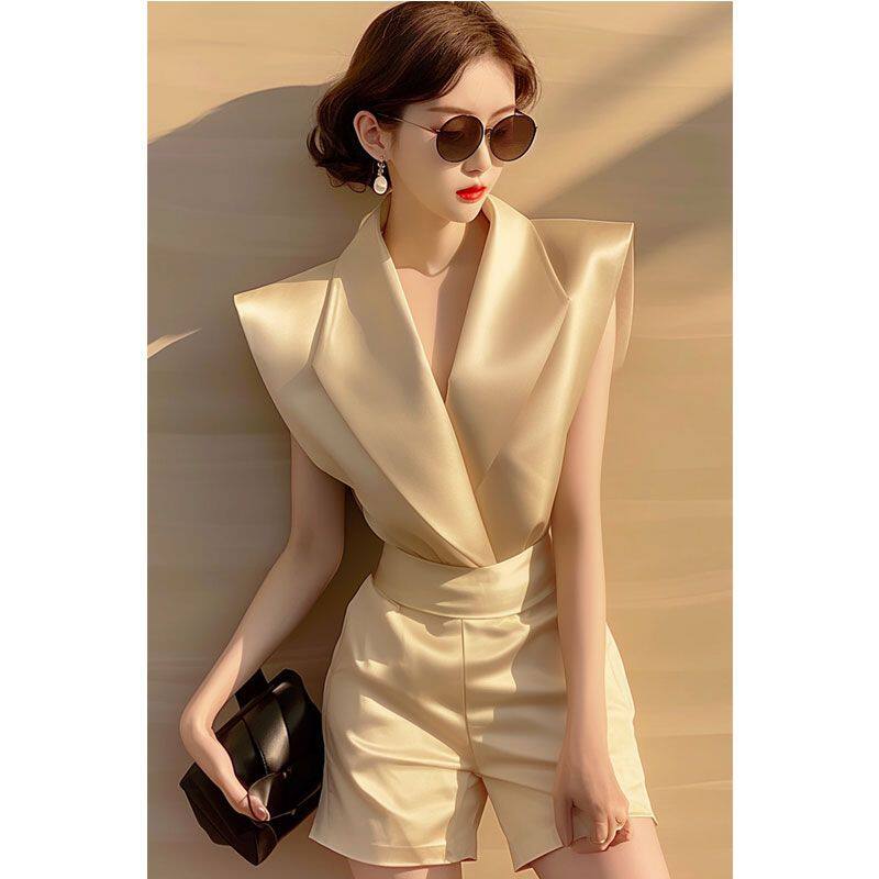 夏季搭配一整套漂亮时尚女装轻奢高端职业小香风西装短裤休闲套装