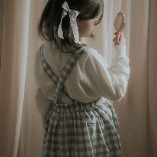 Let'sChill女童花边格子背带裙