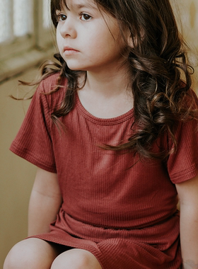 Let's Chill女童夏季简约家居套裙短袖+套裙舒适百搭透气两件套