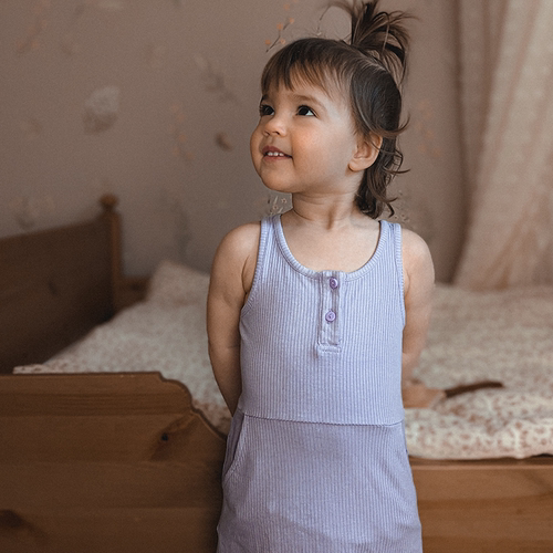 Let'sChill女童针织坑条连衣裙