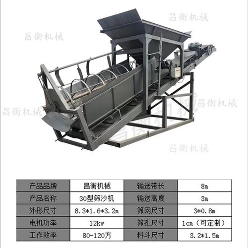 全自动大型滚筒式筛沙机50型筛沙机振动小型2030型80型无轴滚筒筛