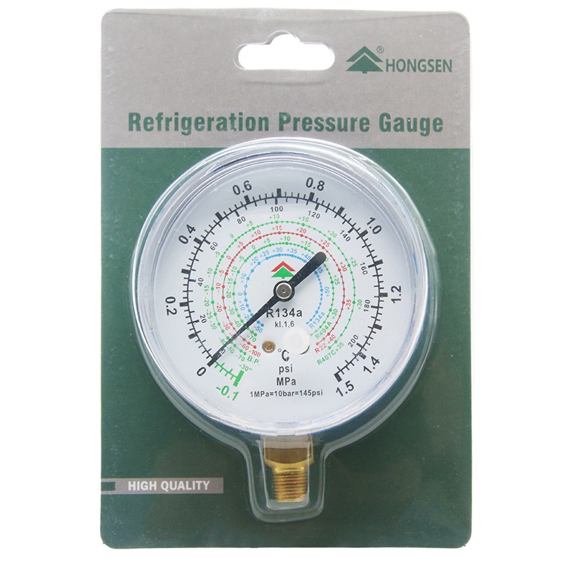 鸿森80表头R134A汽车空调加氟压力表高低压雪种表头冷媒加注表头
