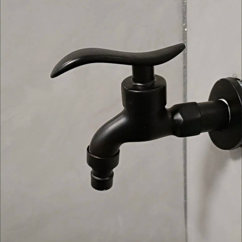 6分黑色洗衣机拖把池自来水阳台四分水龙头防冻家用不锈钢全自动