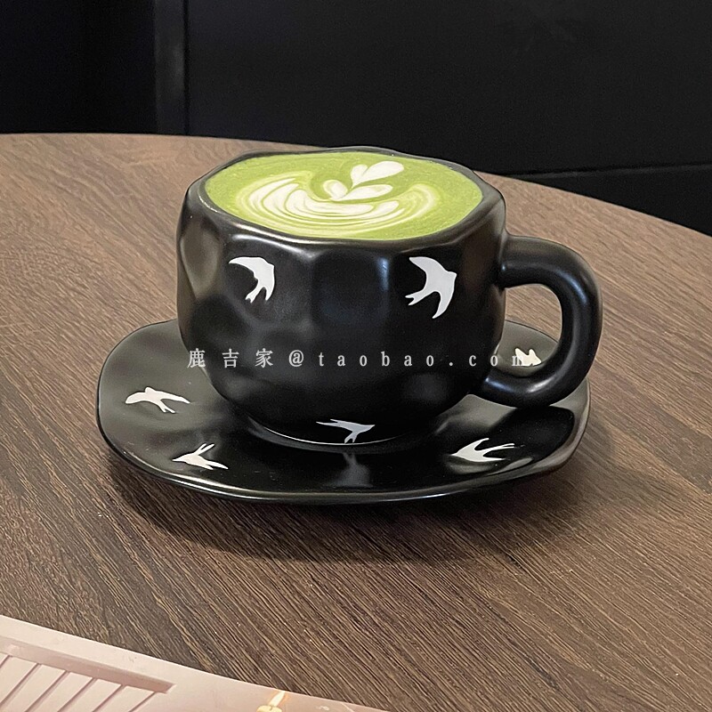 ins不规则飞鸟咖啡杯碟