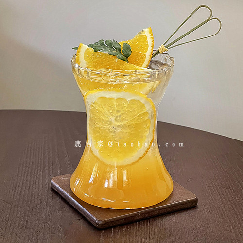 小众ins风玻璃收腰果汁杯