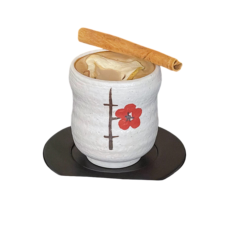 创意日式复古风清酒杯哑光陶瓷和风热拿铁杯咖啡杯vintage拉花杯