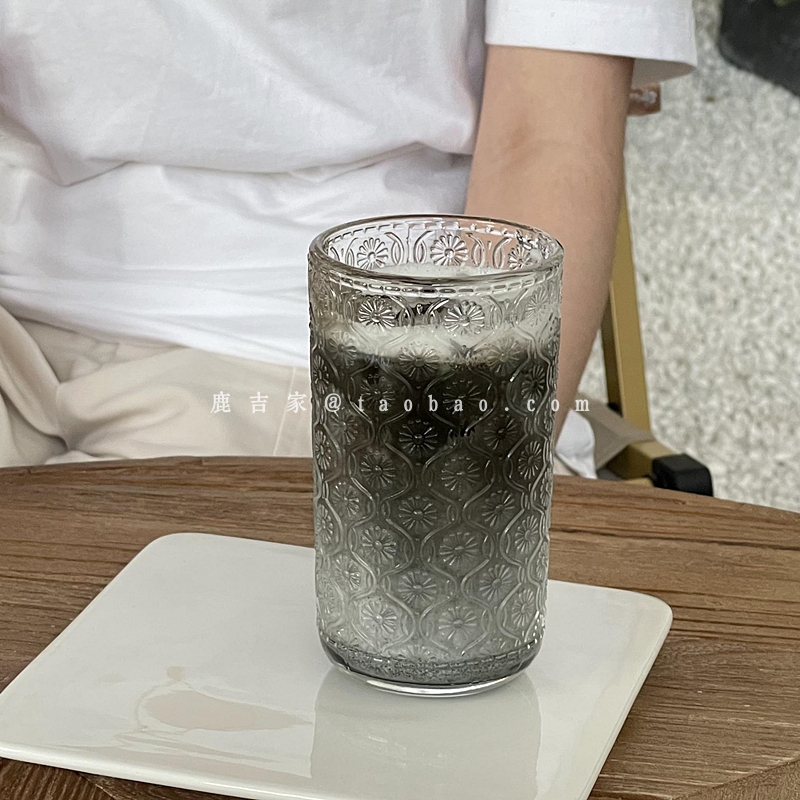 小众ins玻璃海棠花果汁杯