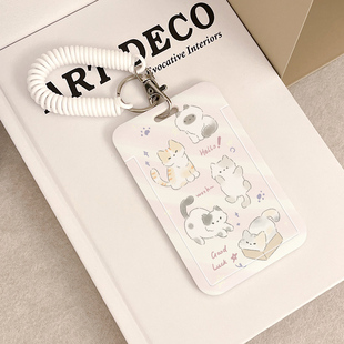 饭卡卡套高颜值校园学生可爱公交车地铁卡校牌保护套带挂绳钥匙扣