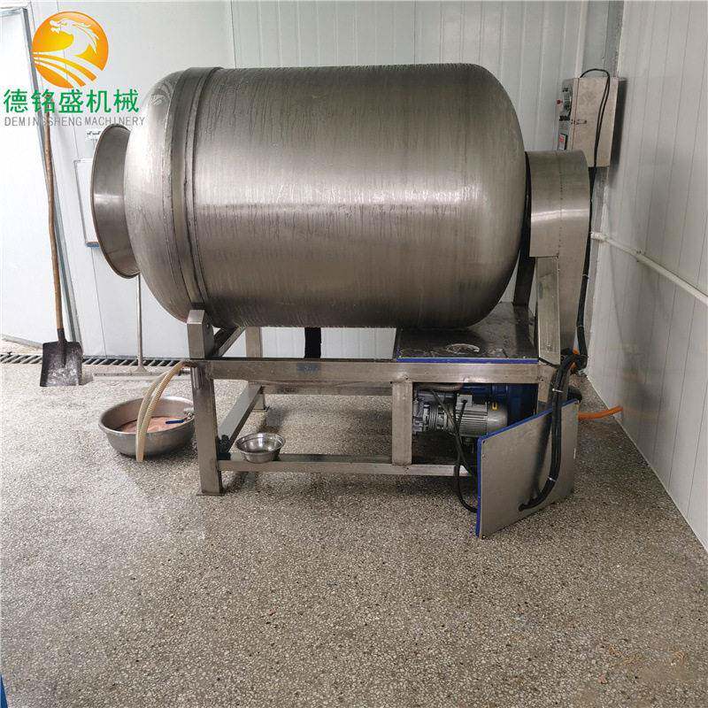 实拍城阳600L牛肉真空滚揉机图 变频调速猪蹄腌制设备 滚揉机型号