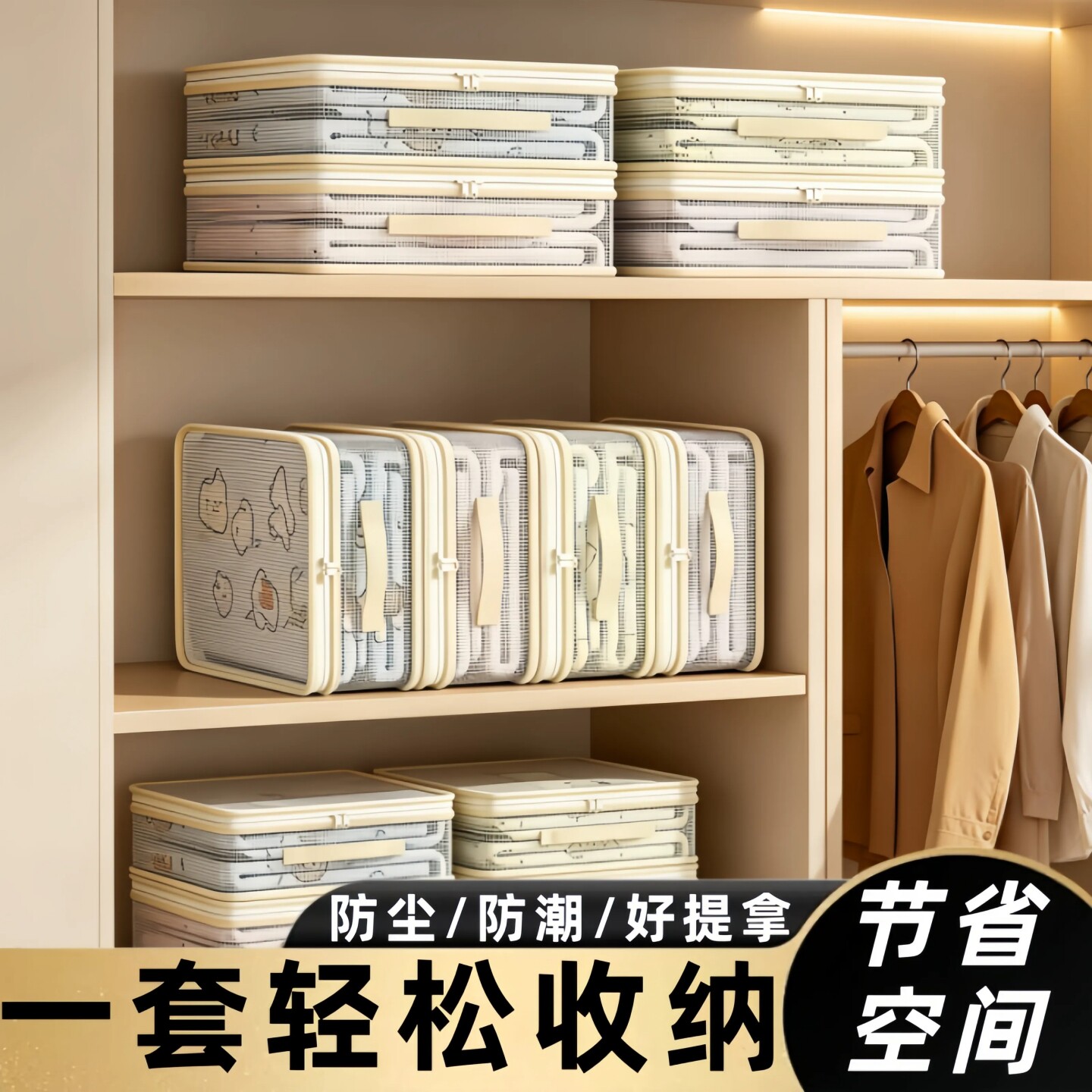 透明网纱大容量防尘防潮被袋