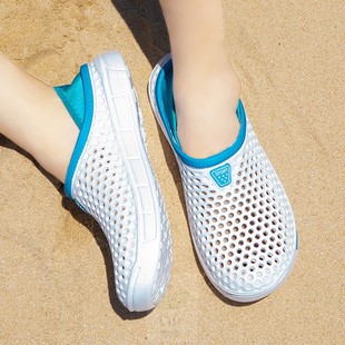 包头洞洞鞋 情侣夏季 男士 休闲防滑套脚软底耐磨开车外穿透气女凉鞋