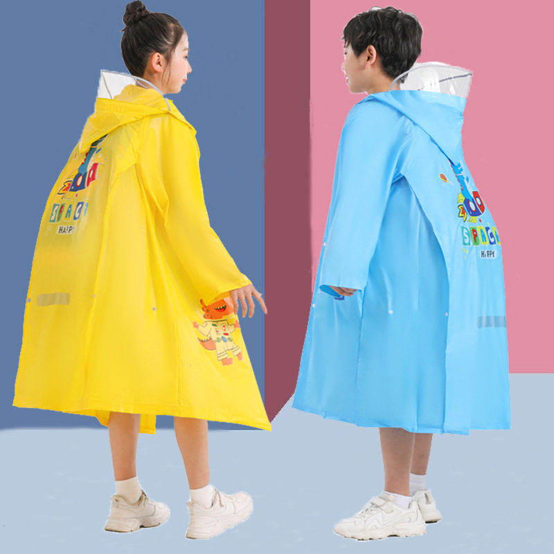 儿童雨衣反光条带书包位男童女童小孩幼儿园宝宝小学生雨披男女孩
