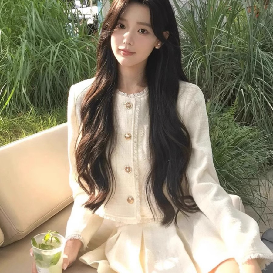 法式小香风外套裙子套装秋冬富家千金气质名媛小个子上衣两件套女