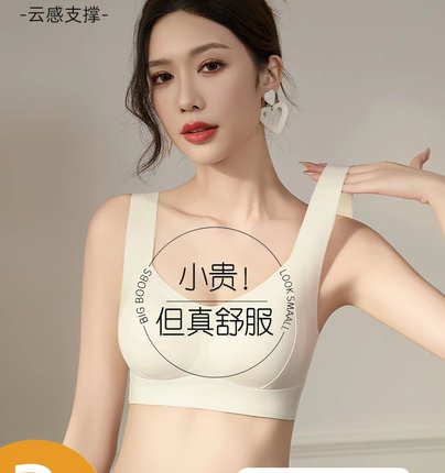 内衣女士无痕无钢圈聚拢收副乳软支撑固定杯背心式文胸2026年新款